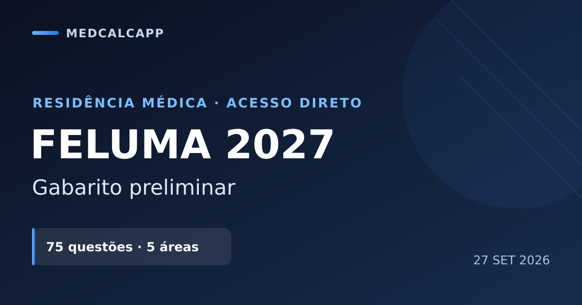 Gabarito preliminar da FELUMA 2027: prova de acesso direto com 75 questões