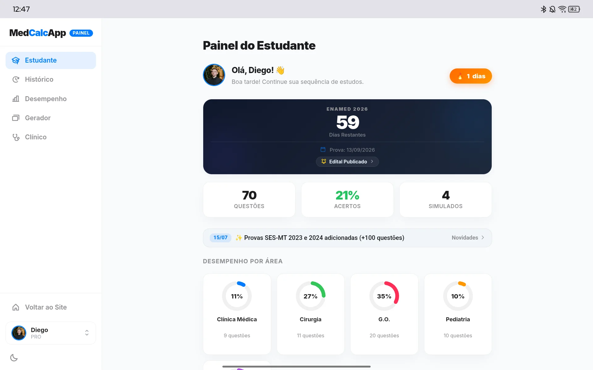 MedCalc Dashboard PRO